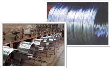 Galvanised iron wire coils